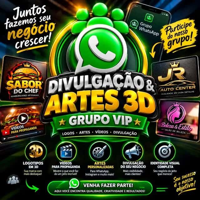 Imagem do grupo de WhatsApp Logotipos em 3D ,Vídeo Propaganda e Divulgações . - categoria Divulgação