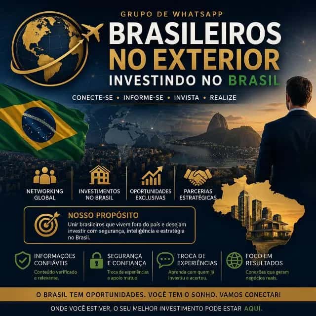 Imagem do grupo de WhatsApp Brasileiros no Exterior • Investindo no Brasil - categoria Imobiliária